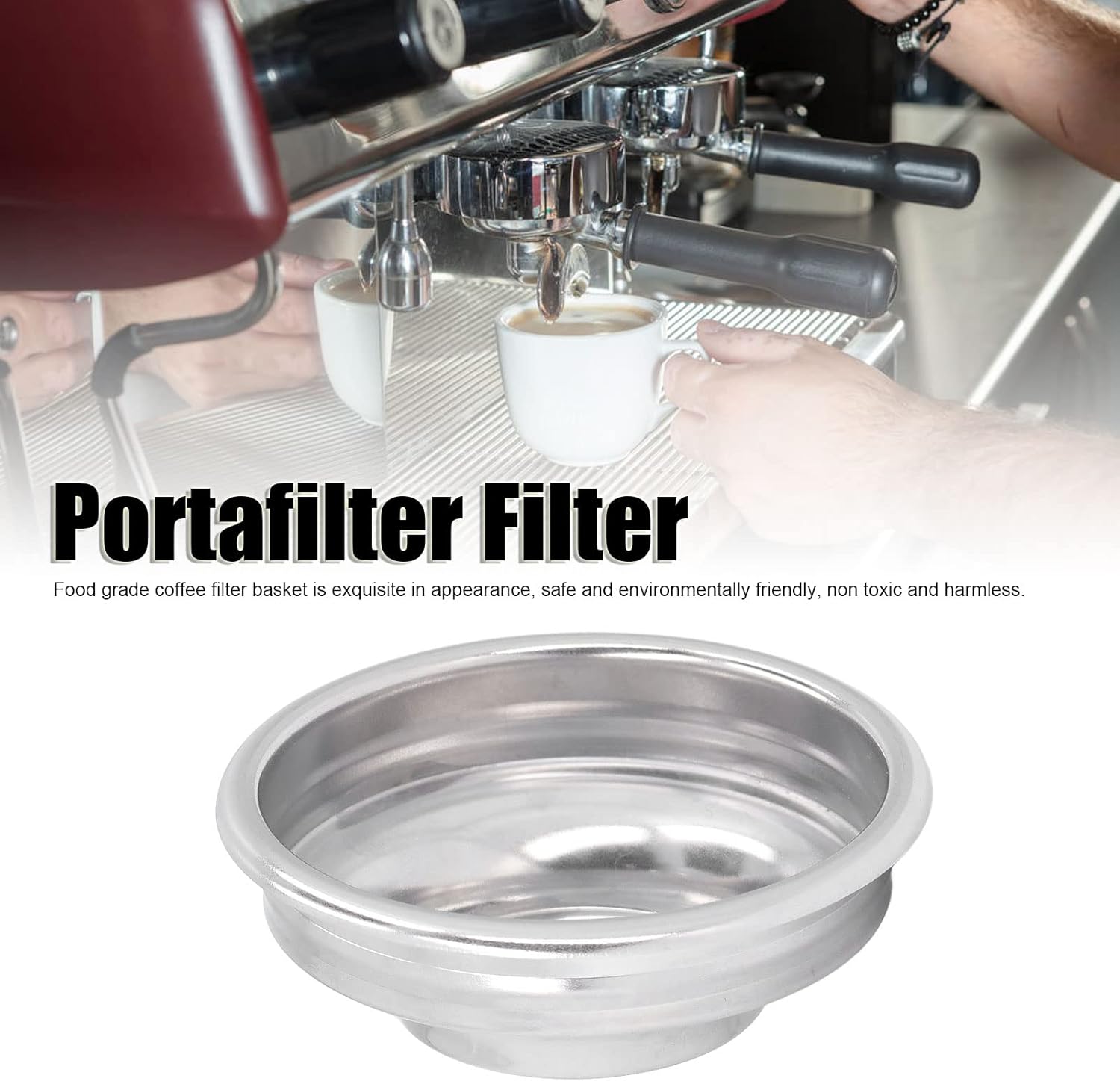 58mm Portafilter Filter Basket, 1 Cup Single Wall Coffee Maker Coffee Powder Filter, Porous Stainless Steel Coffee Filter for Extraction, Coffee Machine Accessories