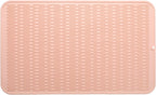 Silicone Dish Drying Mat for Multiple Usage,Easy clean,Eco-friendly,Heat-resistant Silicone Mat for Kitchen Counter or Sink,Refrigerator or Drawer Liner Pink 3XL 28 inches x 18 inches