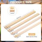 MECCANIXITY 8Pcs Pottery Teaching Rolling Mud Stick Guides, 13" x 0.8" Wood Clay Roller 3 6 9 12mm Thick Ceramic Tools Strips Rolling Guides for Clay Thickness DIY Craft