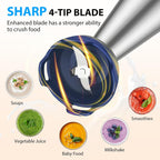 KOIOS Immersion Blender, 1000W Anti-scratch 3-in-1 Hand Blender, Upgraded 12 Speed Stainless Steel Blade Stick Blender with Turbo Mode, Whisk and Milk Frother, Non-BPA, Blue