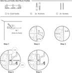 SKOLOO 17-Inch White Wood Coat Rack Wall Mount with 3 Triple Hooks - Ideal for Family Entrances, Classrooms, and Pet Supplies Storage - Perfect Coat Hooks for Wall, Pack of 2