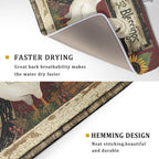 Giwawa Vintage Rooster Dish Drying Mat for Countertop, 18"x24" Farmhouse Chicken Dish Drainer Mats, Rustic Country Style Fast Drying Microfiber Dish Drying Pad Kitchen Accessories Decor Large