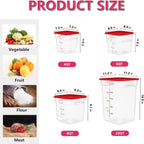 4 Pack 4 Quart Square Clear Food Storage Containers with Lids Cereal Containers Storage Airtight Food Storage Containers for Restaurant Kitchen Home