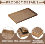 uxcell Bamboo Serving Tray, 10 x 6 Inch Rectangle Wooden Trays Portable Serving Platters for Food Fruit, Snacks, Bread, Vanity, Weddings, Picnics, Brown (Inner Slant)