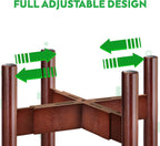 Drink Dispenser Stand - Ideal for Drinks Beverages Water Lemonades and Juices - Adjustable, fits Various Sizes of Glass Plastic and Ceramic Dispensers [1-2 Gallon cap] - Dark Wood