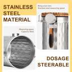 TEDSWAIT Coffee Container with Sealed Cantilever Lid and Scoop, Airtight Stainless Steel Kitchen Food Storage Canister with Date Tracker, 1.8L(Silver)