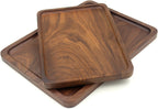Bamber Wood Serving Tray Wooden Decorative Coffee Tea Platter Black Walnut 15.3 x 11.4 Inches