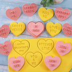 Heart Cookie Cutter Set, 10 Pcs 3D Pressable Biscuit Cutter and Stamps, Valentine's Day Cookie Molds Wedding Party DIY Cake Decorating Kit (B10)