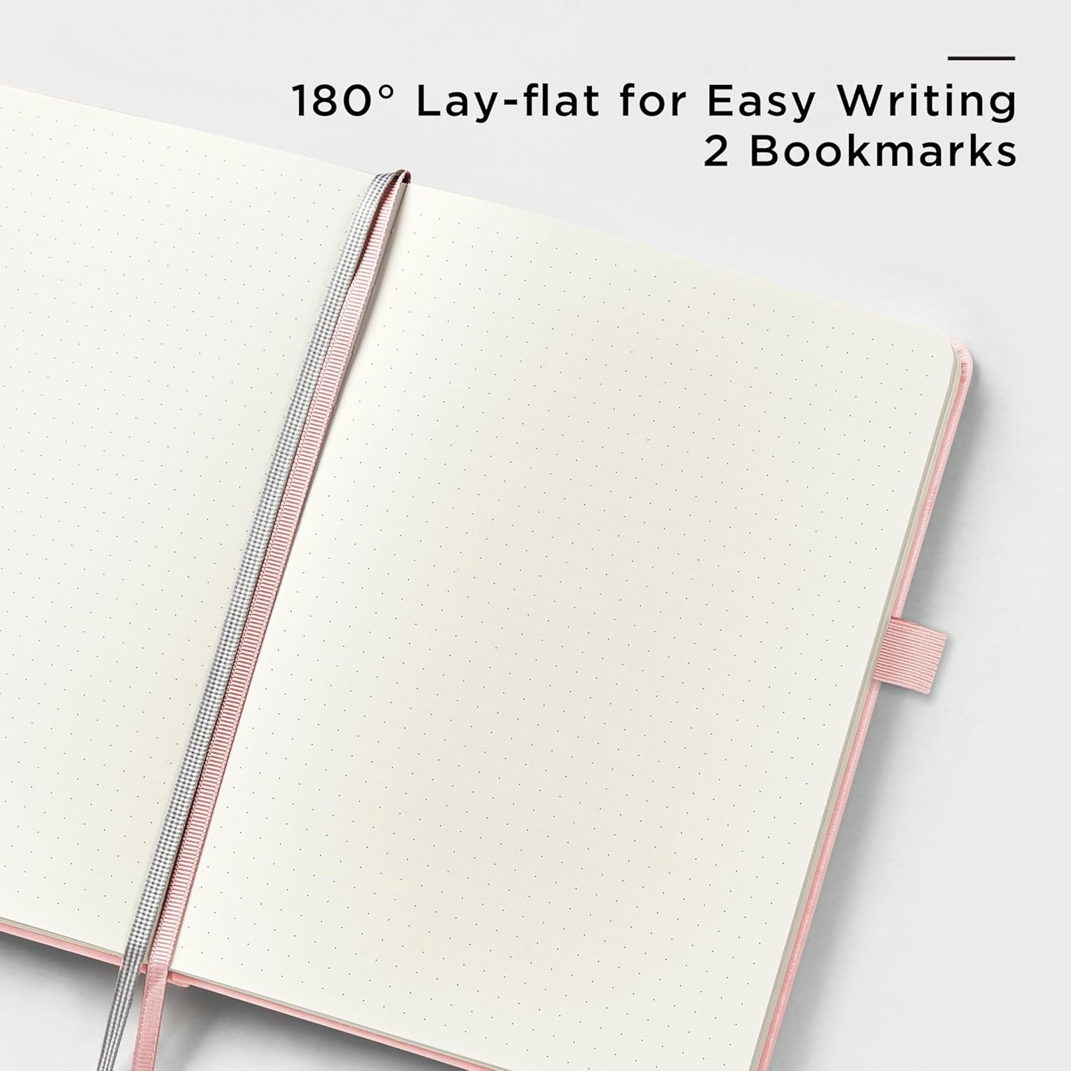 &And Per Se Dotted Journal Notebook, A5 Hardcover Leather Bullet Dotted Journal, 160 Pages 100 gsm Thick Dotted Paper，3 Sheets of Stickers Included - 5.7'' x 8''（Pink）