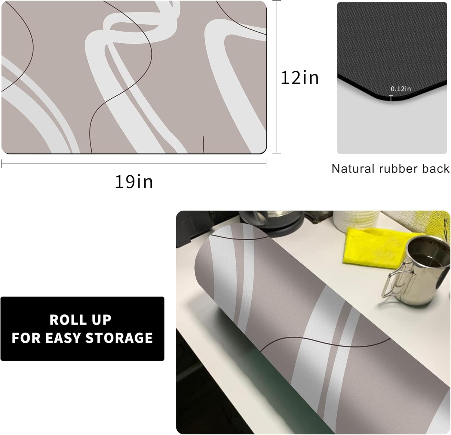 Golener Bar Mat Spill Mat,Counter Protector Absorbent Coffee Maker Spill Mat Under Espresso Maker rug,Heat Resistant Tamping Mat Protects Against Spills Water Proof Kitchen Decor,Use as Cup Mat