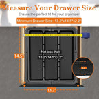 Large Utensil Drawer Organizer Expandable Silverware Organizer for Kitchen Drawer Adjustable Cooking Utensil Holder Cutlery Flatware Tray Spatula Tools Gadgets Storage Dividers Plastic Black