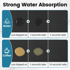 PoYang 24"x16" Coffee Mat Large, Coffee Bar Accessories for Countertop, Absorbent Dish Drying Mat, Anti-Slip and Hide Stain Pad for Espresso Machine, Espresso Maker and Kitchen Counter, Black