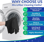 Newwiee 3 Pcs Extra Large Microfiber Cleaning Cloth 30" x 20" Washable Reusable Microfiber Towel Streak Free Lint Free Cloth for Cleaning Home Glass Office Window Bathrooms (Black)