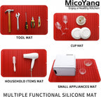Silicone Dish Drying Mat for Multiple Usage,Easy clean,Eco-friendly,Heat-resistant Silicone Mat for Kitchen Counter or Sink,Refrigerator or Drawer Liner Red 3XL 28 inches x 18 inches