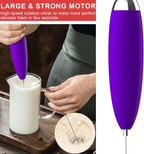 Frother Handheld for Coffee, Milk Frother Upgraded Matcha Whisk Drink Mixer Electric Mini Whisk Hand Mini Foamer Coffee Mixer for Lattes Cappuccino Frappe Matcha Hot Chocolate, Violet