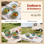 6-piece Wheat Straw Bowls sets 26oz,Alternative Plastic Bowls Reusable for indoors and outdoors,Microwave-able and Dishwasher Safe Bowls Sets Easy to Clean.Green Series