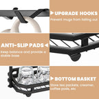 FANGSUN Large Coffee Mug Holder Stand Countertop, Tree Rack for 14 Mugs, 2 Tier Counter Display Storage, Metal Wire Tea Cup Holder for Coffee Station Kitchen Organizer, Not Included Mugs