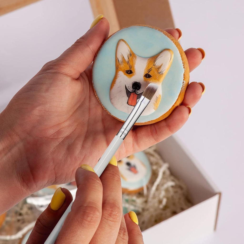 Patelai 10 Pcs Food Safe Paint Brushes Fondant Tools for Cake Baking Chocolate Sugar Cookie Decoration Cake Brushes for Luster Dust Pastry Decorating Supplies with Fondant and Gum Paste Tool(White)