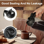 Cold Brew Coffee Maker Pitcher, 64 Oz Heavy Duty Glass Mason Jar Pitcher with V-shaped Pour Spout Handle Lid,Stainless Steel Filter for Iced Coffee,Iced tea,Fruit Drinks,lemonade - Black