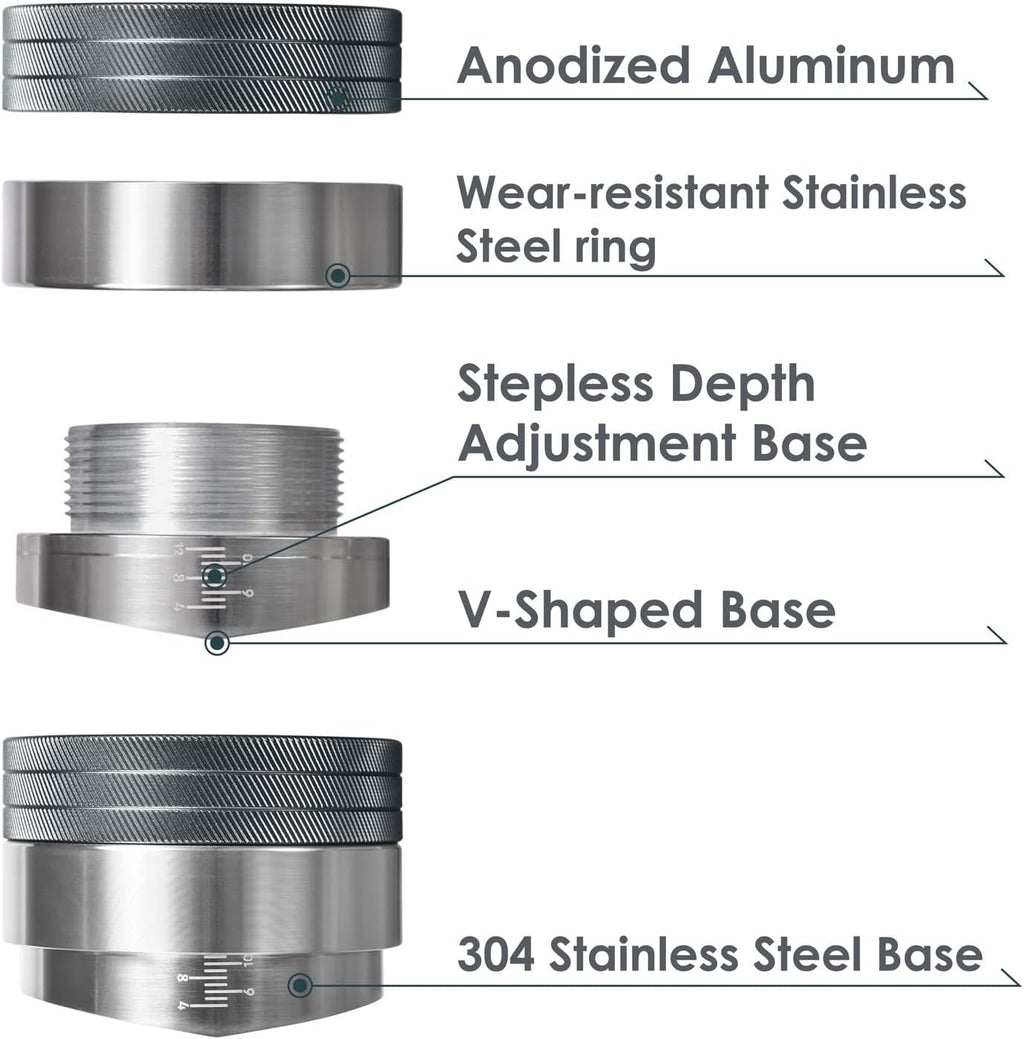 Wedge Espresso Distribution Tool, Pavant Precision Coffee Leveling Distributor with V Blade, Adjustable Depth Coffee Leveler for 58mm Coffee Portafilter…