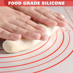 Extra Large Silicone Pastry Mat Extra Thick Non Stick Baking Mat with Measurement Fondant Mat, Counter Mat, Dough Rolling Mat, Oven Liner, Pie Crust Mat (20''(W) * 28''(L), Red)