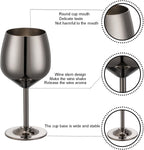 2 oz Shot Glasses, Stainless Steel Shot Glasses, Mini Wine Glass Perfect for Tasting Brandy,Suitable for family dinner party, party supplies, bar tools, gifts(set of 2) (Black)