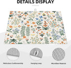 2Pcs Dish Drying Mats Faucet Mats Sets Large Size Coffee Mats Sink Faucet Mat Splash Guard for Kitchen Counter Bathroom Sink Coffee Bar Kitchen Decor (Wildflowers 2, 18"x24" 15" x 5.5"Set)