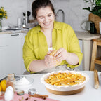 Hasense Ceramic Pie Pan, 9 Inch Quiche Pie Dish for Baking, Apple Pie, Tart, and Cake, Farmhouse White Round Baking Dish, Microwave & Oven Safe, Ideal Gift for Kitchen