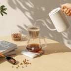 TIMEMORE Basic Mini Coffee Scale, Multifunction Electronic Espresso Scale, Weigh Digital Drip Cone Scale with Timer, Ultra Thin and LightMini Digital Food Kitchen Scale for Baking, Cooking - White