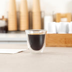 Restaurantware-Forma Professional 2.7 Ounce Double Wall Shot Glasses, 2 Insulated Espresso Cups - Dishwashable, Reusable, Clear Glass Coffee Cups, Freezable, For Hot Or Cold Beverages