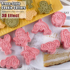 8 Pcs Ocean Cookie Cutters Set Baking Molds 3D Ocean Press type Cookie Cutter for Baking, Fondant, Cheese, and Pastries