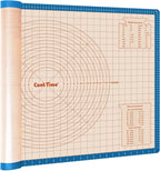 Silicone Pastry Mat 36 x 24 Inch - Larger Silicone Baking Pastry Mat for Rolling Dough,Non Slip Silicon Dough Sheet with Measurement,Perfect for Making Pie,Pizza,Blue