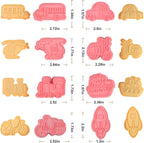 8 Pcs Transportation Vehicle Cookie Cutters Set Baking Molds 3D Transportation Vehicle Press type Cookie Cutter for Baking, Fondant, Cheese, and Pastries