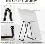 TR-LIFE Plate Stands/Holder for Display, 8 Inch, Large, Metal Frame for Picture, Decorative Platter, Book, Photo Easel (2 Pack)