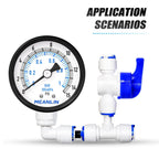 MEANLIN MEASURE 0-15Psi Well Pump Pressure Gauge 1/4" NPT 2" FACE DIAL for Water Oil Air Well Pump Tank Tire Pressure Test Back Mount, with Teflon Tape