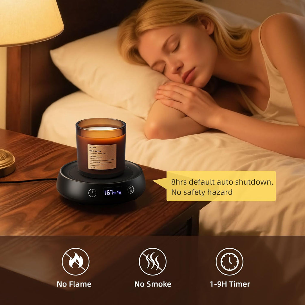 Mug Warmer for Desk, Electric Coffee Cup Warmer 8H Auto Shut Off Candle Warmer for Home Office, Smart Tea Beverage Coffee Warmer with 3 Temperature Setting, Wax Melt Warmer Scented Oil Wax Cube Melter