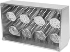 DYNAMI 8-Compartment Stainless Steel Utensil Holder,Commercial Perforated Silverware Holder,Cylinder Silverware Utensil Holder Flatware Organizer Countertop,for Restaurant Kitchen(8-Compartment)