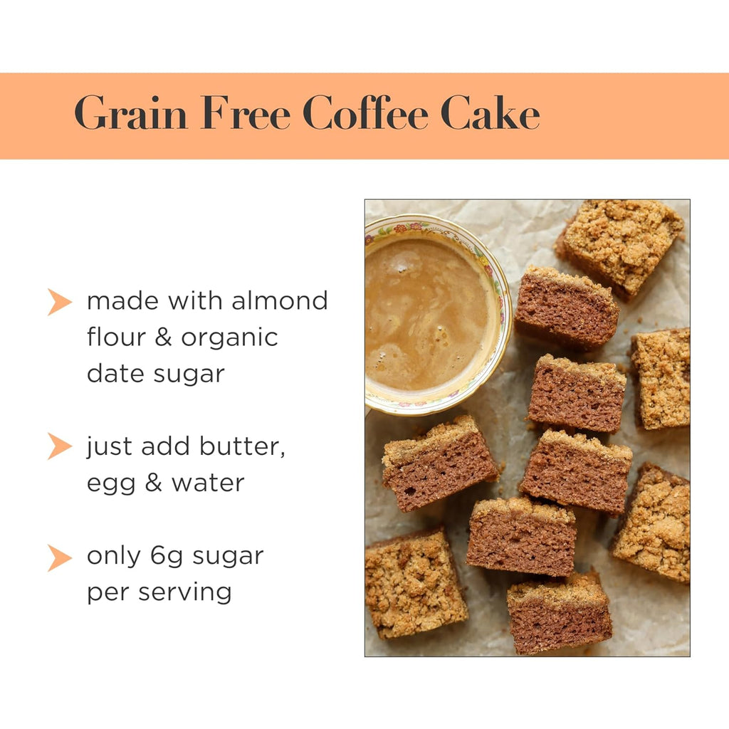 Stellar Eats Grain-Free Coffee Cake Baking Mix | Gluten-Free, Dairy-Free, Plant-Based, Paleo-Friendly, Naturally Sweetened with Date Sugar, Certified Kosher | Almond Flour-Based | 12.6 oz | 1 Pack
