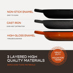 Enameled Cast Iron Dutch Oven for Sourdough Bread Baking | 6 Quart Pot with Lid | 10 Inch Ceramic Enamel Thick Coated Cookware Set with Non Stick Silicone Baking Mat for Cooking | 6 Qt |