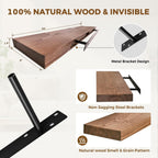 36x8x1.6 inch Floating Shelves Set of 2 – Solid Wood Rustic Brown Wall Mounted Shelf for Kitchen, Bathroom, Living Room