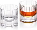 KAMMAK Crystal Whiskey Glasses Set of 2, Handcrafted 6.43oz Old Fashioned Glasses Stemless, Luxury Hand Blown Cocktail Glasses, Scotch Cup for Women, Men Gift for Bourbon Barware, Home Bar