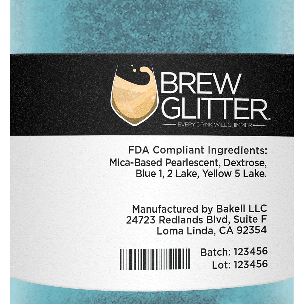 Teal BREW GLITTER Edible Glitter For Drinks, Cocktails, Beer, Garnish Glitter & Beverages | KOSHER & HALAL Certified | 100% Edible & Food Grade | Vegan, Gluten, Nut Free (50g, Teal)