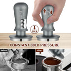 53.3mm Espresso Tamper Coffee Tamper with Calibrated Spring Loaded Barista Espresso Hand Tamper Stainless Steel Flat Base Leveling Coffee Press Tamper Fits for 54mm Portafilter Basket