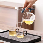 Glass Teapot Set with Infuser Semi Automatic Tea Set Magic Teapot (Dolphins)