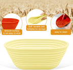 Silicone Banneton, Sourdough Bread Baskets (Set of 6, 6.5 Inch), Oval Proofing Bread Bowls with Starter Kit, Bread Making Baking Supplies