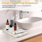 Koville Marble Tray, 12"x8" Marble Vanity Tray for Bathroom Kitchen Countertop, Rectangular Stone Tray for Cosmetics Perfume Trinket, Decorative Catchall Trays (Rosso Norvegian)