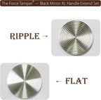 The Force Tamper Automatic Impact Coffee Tamper Adjustable Const Pressure and Autoleveling Extend Set New (Jelly-Black Mirror AL, 54.00mm)