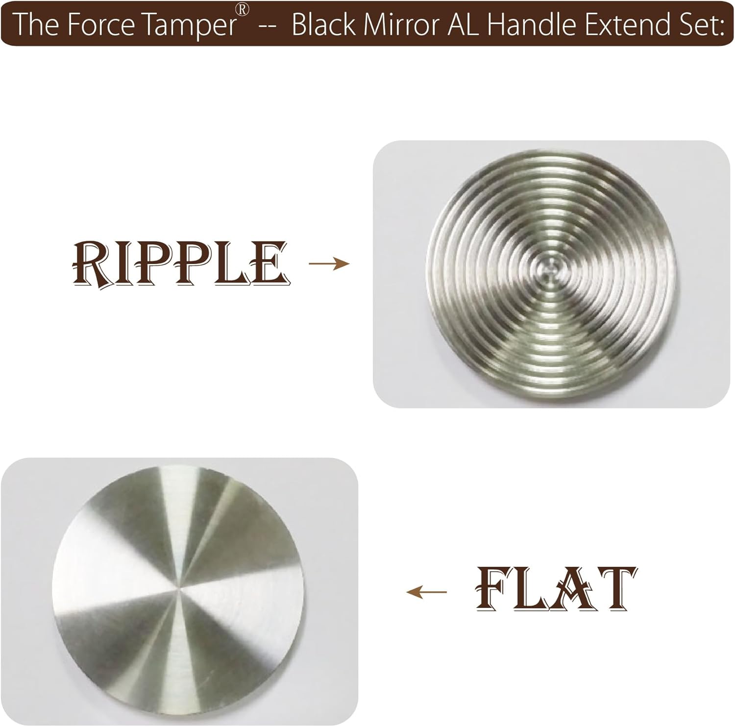 The Force Tamper Automatic Impact Coffee Tamper Adjustable Const Pressure and Autoleveling Extend Set New (Jelly-Black Mirror AL, 53.00mm)