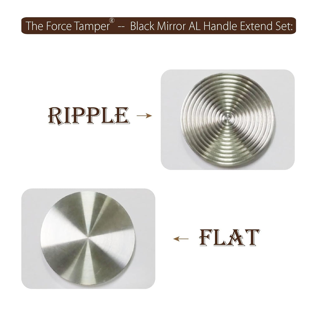 The Force Tamper Automatic Impact Adjustable Constant Pressure and Autoleveling Coffee Tamper Black Mirror Jellyfish AL Handle Set Pro (Extend Set, 53.00mm)