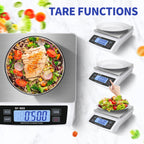Large Digital Kitchen Scale 30kg/66lb Food Scale for Baking Cooking Stainless Bread Scale with LCD Display Counting Scales for Coins Adapter Included(Stainless White)